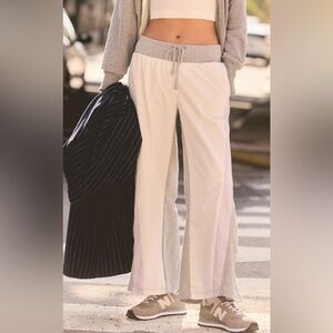 Daily Practice by Anthropologie Stripe Wide-Leg Track Pants